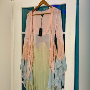 Multicolor Pastel Sheer/Sparkly Robe XXS